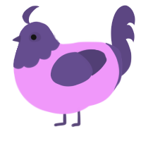 A lavender and overcast chicken with a head pattern