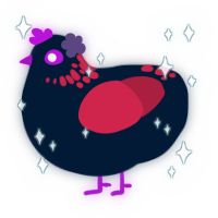 Star-seer, a tumblr and crimson chicken with a neck-speckle pattern