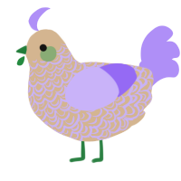 A beige and lilac chicken with a double-lace pattern