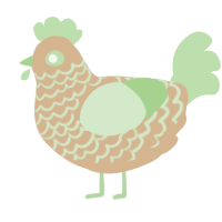 A beige and gluppy chicken with a lace pattern