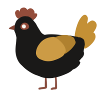 A sable and gold chicken