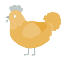 A honey chicken with a head pattern