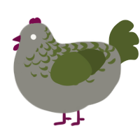 A ash and olive chicken with a half-lace pattern