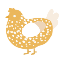 Colander, a honey and cream chicken with a speckle pattern