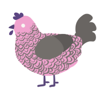 (unnamed), a pink and grey chicken with a double-lace pattern