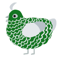 A leaf and mist chicken with a lace pattern