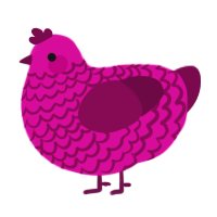 A fuchsia and wine chicken with a lace pattern