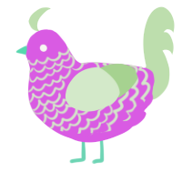 A orchid and gluppy chicken with a lace pattern