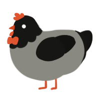 verm worm, a ash and black chicken with a head pattern