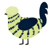 A lemon and tumblr chicken with a bar pattern