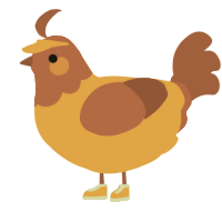 Caramel Drizzle, a orange and russet chicken with a head pattern