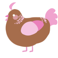 A brown and pink chicken with a neck-band pattern