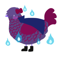 A overcast and wine chicken with a lace pattern