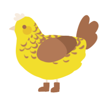 A yellow and brown chicken with a half-lace pattern