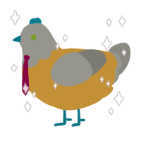 count the money, a gold and ash chicken with a head pattern