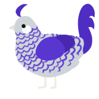 A mist and indigo chicken with a lace pattern