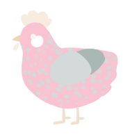 A rose and silver chicken with a speckle pattern