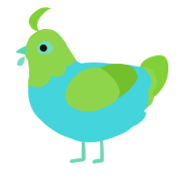 Griseofulvum, a aqua and grass chicken with a head pattern