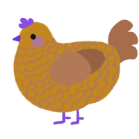 Vento Aureo, a ochre and brown chicken with a lace pattern