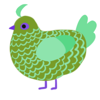 A chartreuse and spring chicken with a lace pattern