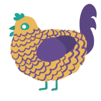 A honey and overcast chicken with a lace pattern