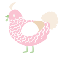 A rose and cream chicken with a lace pattern
