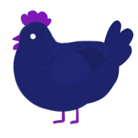 (unnamed), a navy chicken with a half-lace pattern