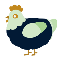 A tumblr and gluppy chicken with a head pattern