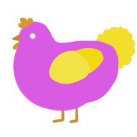 A orchid and yellow chicken