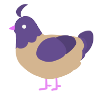 A beige and overcast chicken with a head pattern