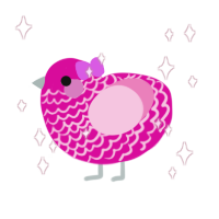 That Pink Feeling, a fuchsia and pink chicken with a lace pattern