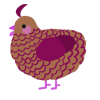 A brown and wine chicken with a lace pattern