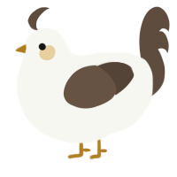 A white and bark chicken
