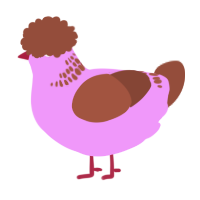 A lavender and russet chicken with a neck-band pattern