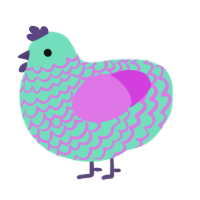 A mint and orchid chicken with a lace pattern