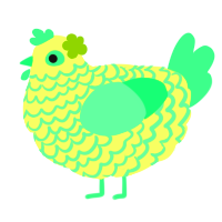 A lemon and spring chicken with a lace pattern