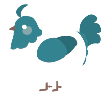 A rose and sea chicken with a head pattern