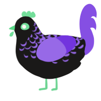 (unnamed), a sable and blurple chicken with a half-lace pattern