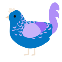 frosting, a sapphire and lilac chicken with a half-lace pattern