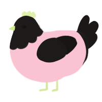 A rose and sable chicken with a head pattern