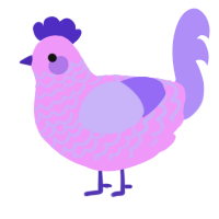 A lavender and lilac chicken with a lace pattern