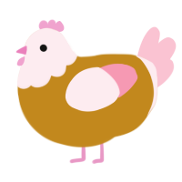 Orchrerose, a ochre and rose chicken with a head pattern