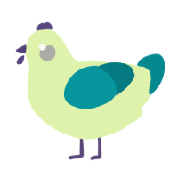 A apple and teal chicken