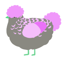 A ash and lavender chicken with a half-lace pattern