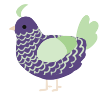Snappy, a overcast and gluppy chicken with a lace pattern