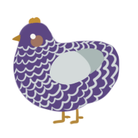 A overcast and silver chicken with a lace pattern
