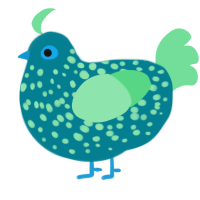A sea and spring chicken with a speckle pattern