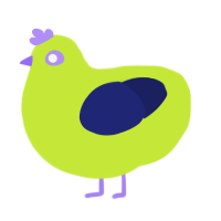 A lime and navy chicken