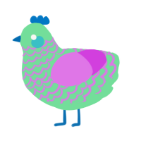 A spring and orchid chicken with a lace pattern