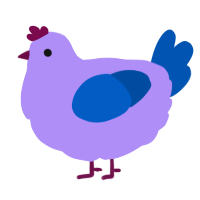 A lilac and ultramarine chicken